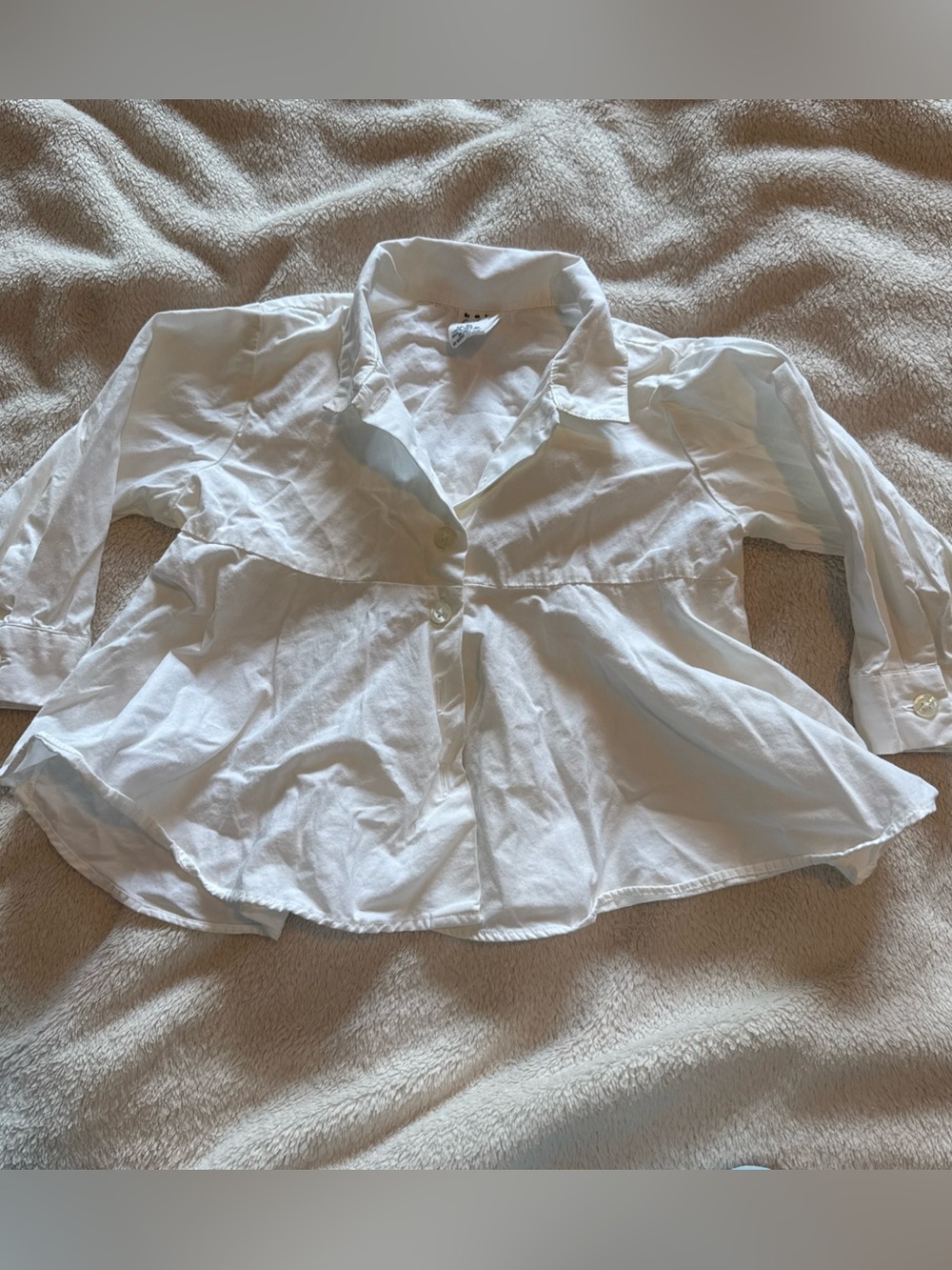 Vintage 90s Baby Gap 18-24 Months White Long Sleeve Button Up Girls